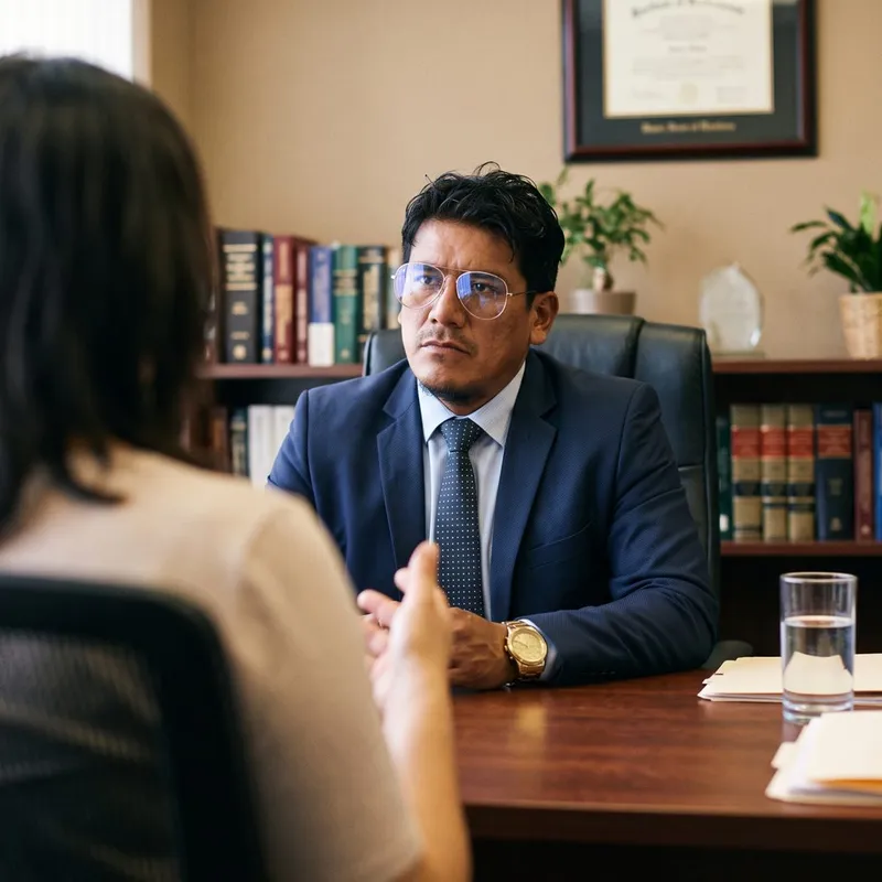Dr. Valverde atendiendo a una clienta en una reunión confidencial