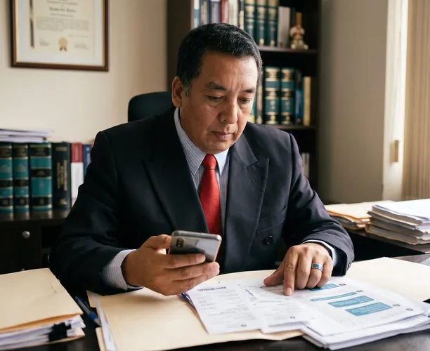 Dr. Santos revisando comprobantes de transferencias en un caso de estafa