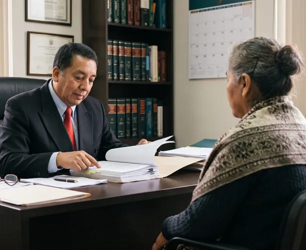 Dr. Santos revisando un expediente con la familiar de un cliente